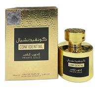 Eau de Parfum CONFIDENTIAL PRIVATE GOLD 100 ml Attar Arabe de Dubai Pour Homme et Femme Un Fragrance Boisé Avec Une Touche Oriental d'Accents de Musc- Vanille- Bois de Santal