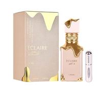 Eau de parfum Eclaire 100 ml, parfum arabe longue durée pour femme, importé de Dubaï, avec atomiseur rechargeable 5 ml, parfum floral et doux (Eclaire)
