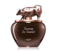 Lattafa Eau de Parfum Taureau de Combat – Bronze métallique de luxe avec sculpture taureau – 100 ml