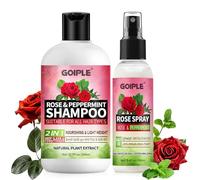 Eau de Rose Cheveux Duo Set-Coffret Shampoing et Après de Rose-Shampoing Sans Sulfate Avec Spray Hydratant Cheveux Brillance et légèreté-Brume Loc Rafraîchissante pour Dreadlocks, Tresses & Boucles