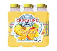 Eau de source Cristaline saveur tropical - 6 x 50 cl