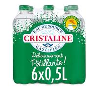 Eau de Source Gazéifiée Délicieusement Pétillante CRISTALINE - le pack de 6 bouteilles de 50cL