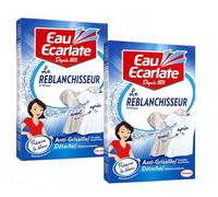 EAU ÉCARLATE Le Reblanchisseur - Ravive et Préserve le Blanc - Anti-Grisaille & Détachant - Convient à Tous les Textiles Blancs - Boîte 500 g - Lot de 2