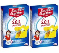 EAU ÉCARLATE Le Sos Linge Déteint - Détachant Anti-Décoloration - Rénovateur de Couleurs Blanc & Couleur - Poudre 200g - Lot de 2 - Tous Textiles dès 30°C