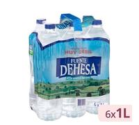 Eau minérale naturelle Fuente Dehesa - Bouteille moyenne - Minéralisation très faible - 6 bouteilles x 1 L - Pack de 3