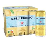 Eau minérale naturelle gazeuse citron,6 x 33 cl