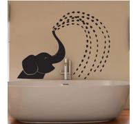 Eau Pulvérisation Éléphant Sticker Mural Mignon Animal Vinyle Autocollant Pour Chambre D'enfant Salle De Bains Grande Taille Affiche Murale Décoration De La Maison58x42cm