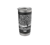 Eau vivante Vie éternelle Jean 4:14 Foi chrétienne Jésus Gobelet isotherme en acier inoxydable double paroi