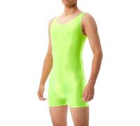 Eauptffy Body transparent pour homme - Sans manches - Coupe ajustée - Boxer - Combinaison une pièce - Respirant - Tenue de lutte - Uniforme, O Vert., XL