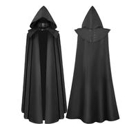 Eauptffy Cape à capuche médiévale LARP - Cape de vampire - Cape à capuche - Longueur - Robe de mariée - Costume médiéval - Costume de vampire - Sorcière