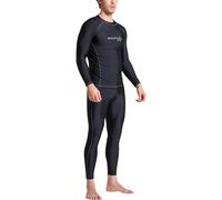 Eauptffy Combinaison de plongée en néoprène pour homme - Imperméable - Protection thermique - En néoprène - Haute élasticité - Manches longues - Ultra stretch - Manches longues - Avec maillot de bain