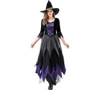 Eauptffy Costume d'Halloween - Robe de sorcière horreur - Démon vampire - Accessoire de cosplay - Zombie - Costume de mariée - Tenue festive - Manches longues