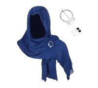 Eauptffy Écharpe médiévale Cosplay Costume Renaissance Cape à capuche Désert Foulard à capuche avec broche viking Costume médiéval Costume Renaissance Cape Accessoires, O bleu., taille unique