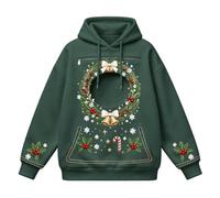 Eauptffy Pull Femme Noël Capuche Amusant Motif Pullover Noël Poche Chien Zip Sac Pull Poche Chien Mignon Porte Animal Capuche Chat Carrier Hoody