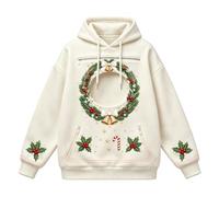 Eauptffy Pull Femme Noël Capuche Amusant Motif Pullover Noël Poche Chien Zip Sac Pull Poche Chien Mignon Porte Animal Capuche Chat Carrier Hoody