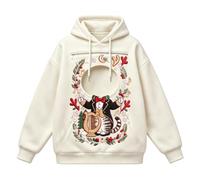 Eauptffy Pull Femme Noël Capuche Amusant Motif Pullover Noël Poche Chien Zip Sac Pull Poche Chien Mignon Porte Animal Capuche Chat Carrier Hoody