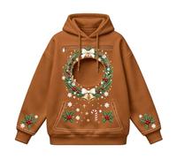 Eauptffy Pull Femme Noël Capuche Amusant Motif Pullover Noël Poche Chien Zip Sac Pull Poche Chien Mignon Porte Animal Capuche Chat Carrier Hoody