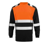 Eauptffy T-shirt de protection haute visibilité pour homme - Rayures réfléchissantes - Séchage rapide - T-shirt à manches longues - Fin et confortable - Protection d'avertissement - Pull de travail