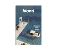 EaUso Poster décoratif sur toile Frank Ocean avec musique de Ferrari blanche et blond - Affiches murales et images d'art modernes pour chambre à coucher - 20 x 30 cm
