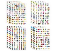 EAVUYIS 336 Pcs Stickers Scrapbooking Lettres Autocollantes, 16 Feuilles Vintage Alphabet Stickers pour Journaling, Autocollant Lettre Alphabet Imperméable pour DIY Album Photo et Décoration Carnet