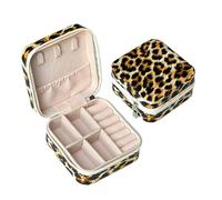 EAVUYIS Boîte à Bijoux de Voyage Léopard, Mini Boite a Bijoux, Petite pour Femmes Filles Cuir PU, Rangement pour Boucles d'Oreilles Bagues Chaînes