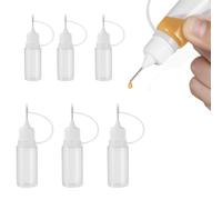 EAVUYIS Flacon Pipette, 6pcs Flacons Plastique, Flacon Vide, Bouteille Plastique, Flacon Souple, Bouteille De Colle Vide, Bouteille De Précision, pour colle lubrifiant peinture (10ml/15ml)