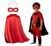 EAVUYIS Lot de 2 Cape Super Heros Enfant et Masque, Cape de Super-Héros pour Enfants Avec Masque, Double Face DIY Costume pour Festival, Noël, Halloween, Cosplay, Fête d'Anniversaire