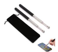 EAVUYIS Lot de 2 Pointeurs Télescopiques Tactiles Noirs avec Pochette en Velours | Bâton de Présentation Extensible pour Enseignant | Doigt Télescopique pour Tableau Blanc t Réunion