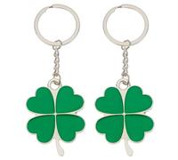 EAVUYIS Lot de 2 Porte-Clés Porte-Bonheur en Alliage de Zinc Avec Trèfle à Quatre Feuilles, Cadeaux D'Anniversaire pour La Famille Et Les Amis, Cadeaux de Noël, Cadeaux de Thanksgiving