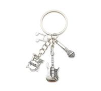 EAVUYIS Microphone Mic Small Porte-Clés Pendentif En Métal Argenté, avec Petite Boîte Cadeau,Halloween Thanksgiving Noël Saint-Valentin Cadeaux pour la Famille et les Amis