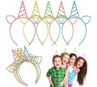 EAVUYIS Serre Tete Licorne, 10 Pièces Coloré Unicorn Bandeaux, Accessoires Pour Cheveux Décoration de Coiffure Pour la Fête D'anniversaire des Enfants Noël Pâques Halloween Cosplay