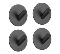 EAVY Crochets à serviettes auto-adhésifs noirs - 4 crochets adhésifs - Porte-serviettes - Crochets adhésifs - Crochet mural - Noir