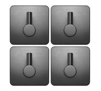 EAVY - Lot de 4 crochets adhésifs en acier inoxydable - Gun Metal