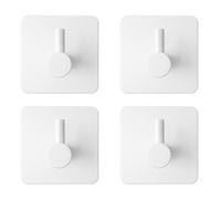 EAVY - Lot de 4 crochets adhésifs en acier inoxydable - Porte-serviettes - Crochet mural - Crochet adhésif - BLANC