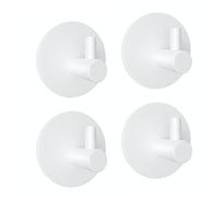EAVY - Lot de 4 crochets adhésifs en acier inoxydable - Porte-serviettes - Crochet mural - Crochet adhésif - BLANC