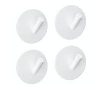 EAVY - Lot de 4 crochets adhésifs en acier inoxydable - Porte-serviettes - Crochet mural - Crochet adhésif - BLANC