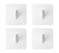 EAVY - Lot de 4 crochets adhésifs en acier inoxydable - Porte-serviettes - Crochet mural - Crochet adhésif - BLANC