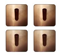 EAVY - Lot de 4 crochets adhésifs en acier inoxydable - Porte-serviettes - Crochet mural - Crochet adhésif - Cuivre brossé