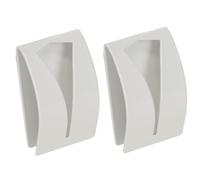 EAVY Porte-serviettes 2 pièces - Auto-adhésif - Blanc - Acier inoxydable - Pince pour serviette - Crochet pour serviette