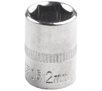 Eawfgtuw 1 clé à douille hexagonale de 6,35 mm, manchon métrique à double extrémité de 4 à 14 mm, outil à main en acier au chrome vanadium pour clé à cliquet, argent (12 mm)