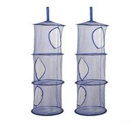 Eawfgtuw 2 paniers suspendus pliables à 3 étages pour jouets en peluche | Design à trois niveaux, maximise l'espace vertical, idéal pour les petites pièces, garde les articles bien rangés