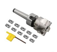Eawfgtuw Adaptateur de tige MT2 vers M10 avec fraise 400R 50 mm et 10 inserts en carbure APMT1604 pour les opérations de travail des métaux CNC et de fraisage
