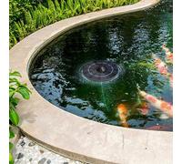 Eawfgtuw Aérateur de bassin à énergie solaire 2,5 W avec panneau en polysilicium, tuyau d'air et pierre à bulles, design flottant pour bain d'oiseaux, aquarium, fontaine et eau de jardin