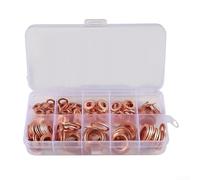 Eawfgtuw Assortiment de joints plats en cuivre pour joints d'étanchéité pour applications industrielles et commerciales, matériel de dispersion de pression avec boîte organisée (aluminium - 100 pièces
