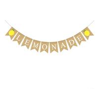Eawfgtuw Bannière en toile de jute sur le thème du citron - Décorations de fête d'anniversaire, fête prénuptiale - Décoration d'intérieur et d'extérieur - Guirlande de fanions pré-assemblée