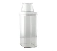 Eawfgtuw Boîte de rangement en plastique avec couvercle, distributeur de savon à lessive hermétique, joint en silicone, pot transparent avec tasse à mesurer et bec verseur (1500 ml)