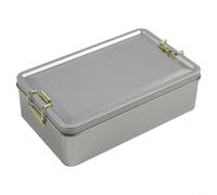 Eawfgtuw Boîte de rangement rectangulaire en métal avec couvercle en fer blanc pour cookies, thé, pâtisseries, collations, décoration, réutilisable, durable, facile à nettoyer, bocal de qualité