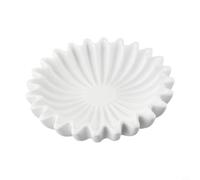 Eawfgtuw Bol décoratif pour salon - Décoration d'intérieur en résine avec motif lotus rainuré - 15,2 x 15,2 x 5,1 cm - Compatible avec table basse (blanc, M)