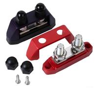 Eawfgtuw Bornier de batterie 12 V-48 V avec couvercle, connecteur d'alimentation robuste 150 A pour camping-car, moto tout-terrain, bloc de jonction de câble à double voie, noir et rouge (10 mm par