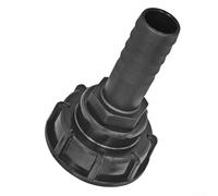 Eawfgtuw Bouchon adaptateur de récipient IBC avec cannelure de tuyau en pouces S60 x 6 pour systèmes d'irrigation de réservoir d'eau, de pluie et de jardin - Raccord de sortie en plastique noir pour